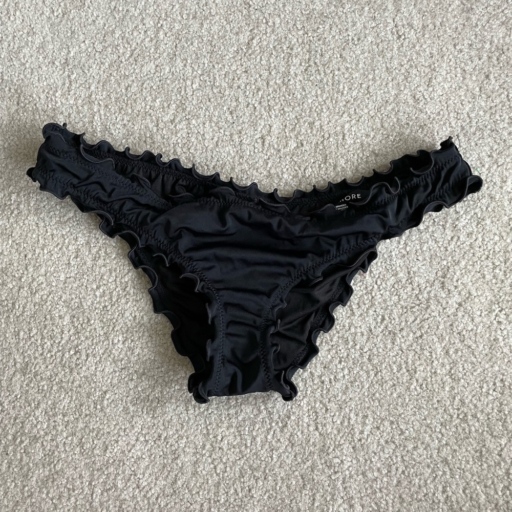 Black ruffle bikini bottom